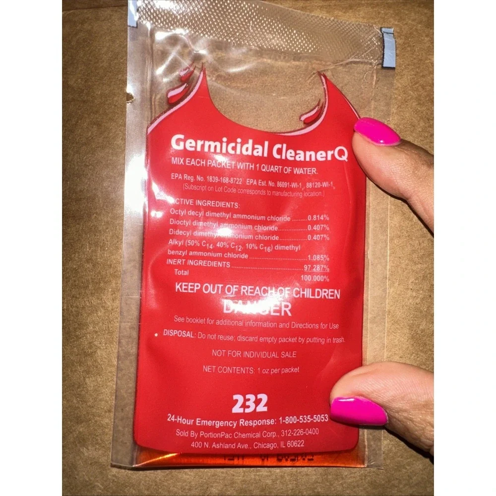 Portion Pac 232 Germicidal CleanerQ‎ (132 - 1oz Packets) Cleaning Supplies NIB